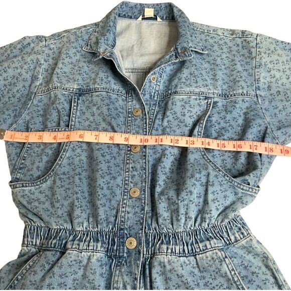 American EAGLE 100% Cotton Denim 5 Pocket Romper Elasticized Waist Tall Sz S NWT - Picture 6 of 15